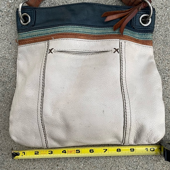 The Sak Kendra Cream Blue & Brown Leather Crossbody or Shoulder Bag preloved - Picture 5 of 7